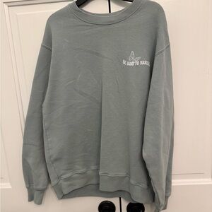 Hollister Green Crewneck Sweater Relaxed Fit